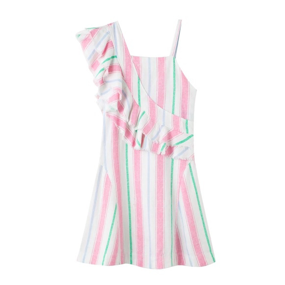 Linen Ruffle Dress - Picture 1 of 5